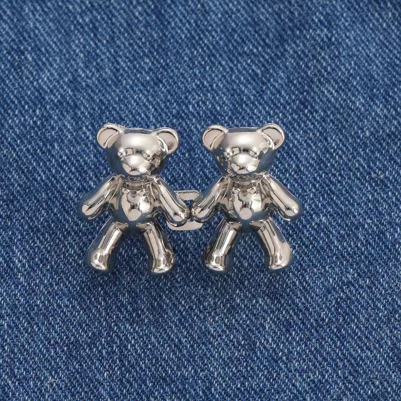 Пряжка Bear Buckle Регулируемая для джинсов, брюк, утягивающая талию, съемная пряжка из сплава, крючок для джинсов, брюк, талии, аксессуаров для одежды