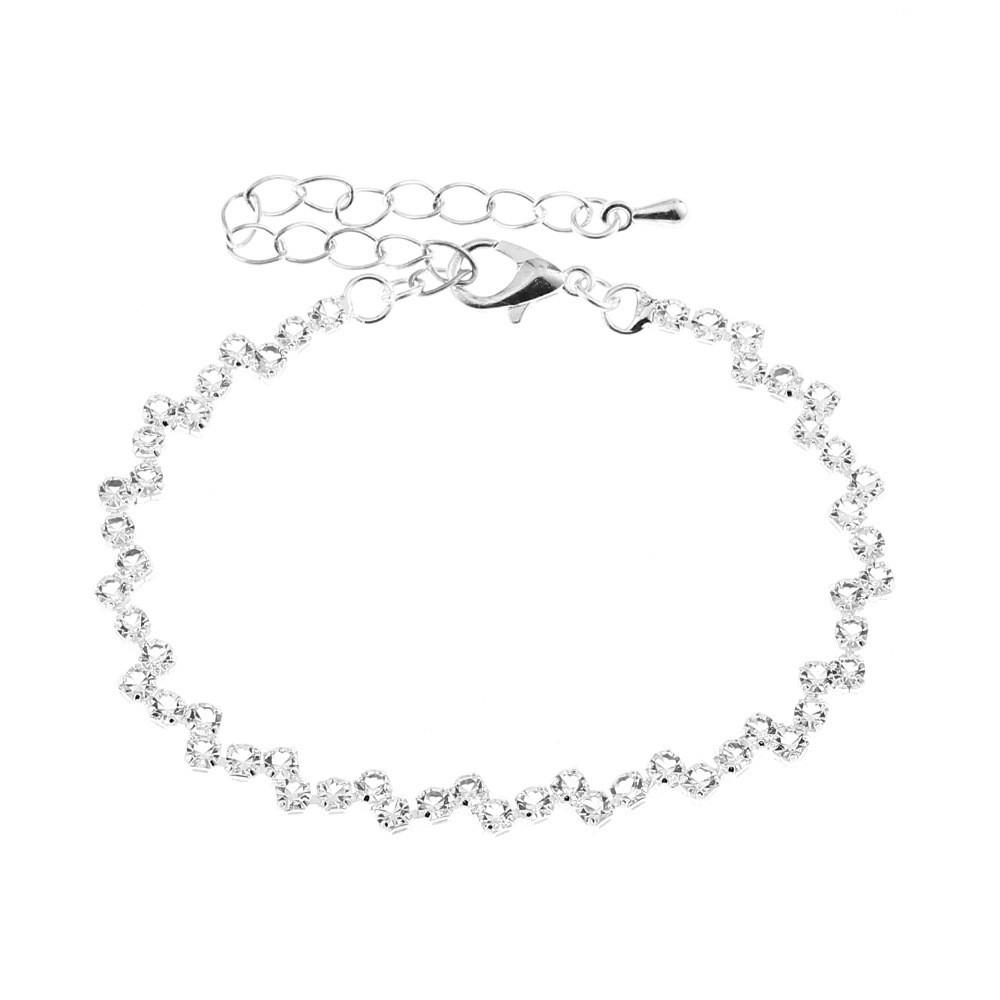 Bridal Jewelry Set With Crystal Necklace Earrings Bracelet For Women Wedding Accessories