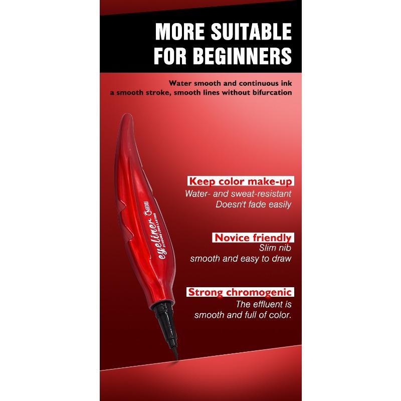 Qianxiu Тонкая черная жидкая подводка для глаз, гладкая, стойкая, не размазывающаяся