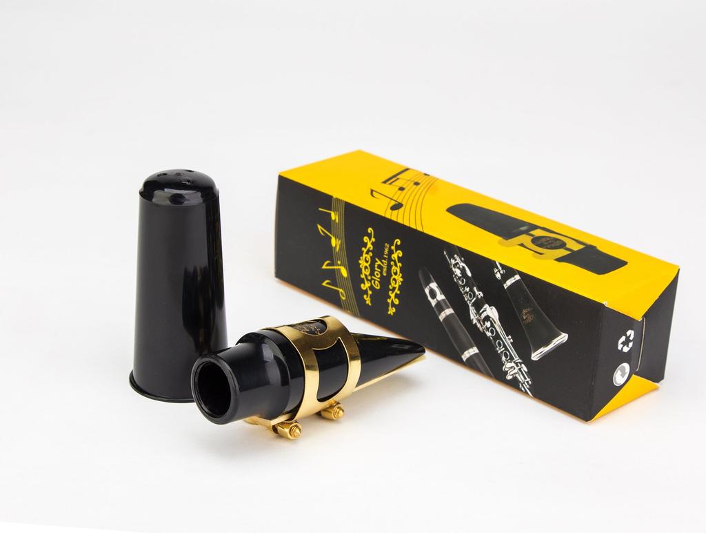 GLORY Ligature and Glory Mouthpiece Kit for Alto 1 Reed and Plastic Gold Saxophone, Cap,