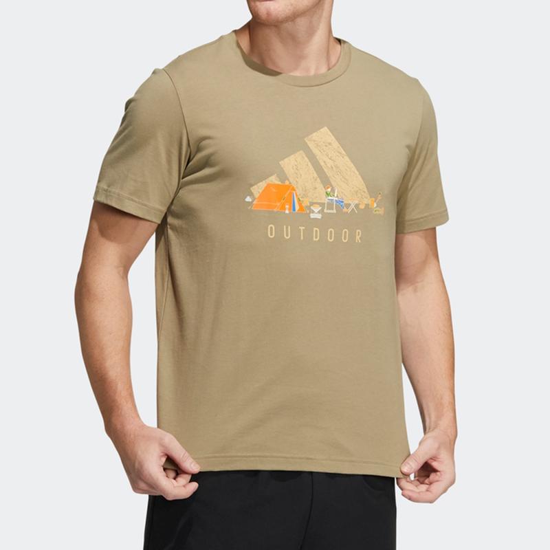 adidas Мужская футболка с втачным рукавом Зеленая HE7359