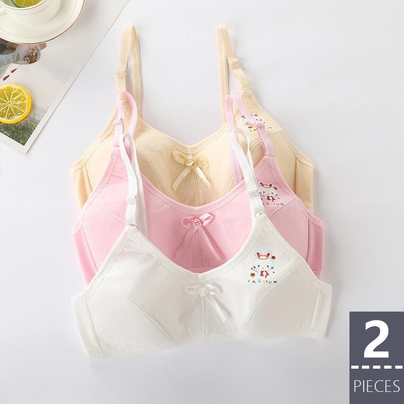 Cotton Girls Bras Cute Cartoon Children Bra Breathable Teenage Girls Brassieres Soft Girl Training Bra Tops Underwear