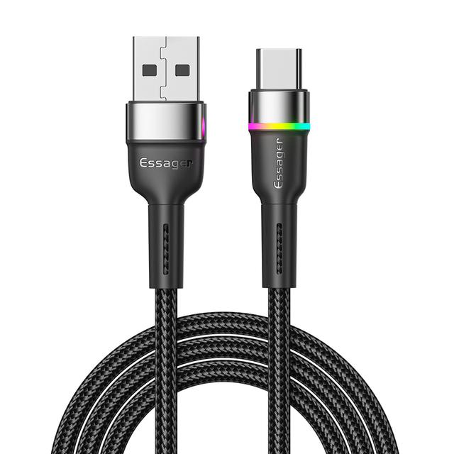 Essager Кабель USB Type C 3A, зарядное устройство для мобильного телефона, шнур для быстрой зарядки для Xiaomi 11 12 Poco F3 Realme, Huawei Oneplus, провод для передачи данных