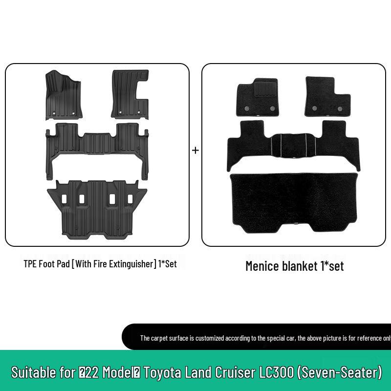 Индивидуальные коврики из ТПЭ для Toyota Land Cruiser LC300 (Модель 2022 года)