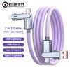 New 100W 2 In 2 Braid PD Fast USB Cable for Huawei/Honor Retractable Portable 4 In 1 Micro USB Type C Charger Cable For iPhone Samsung