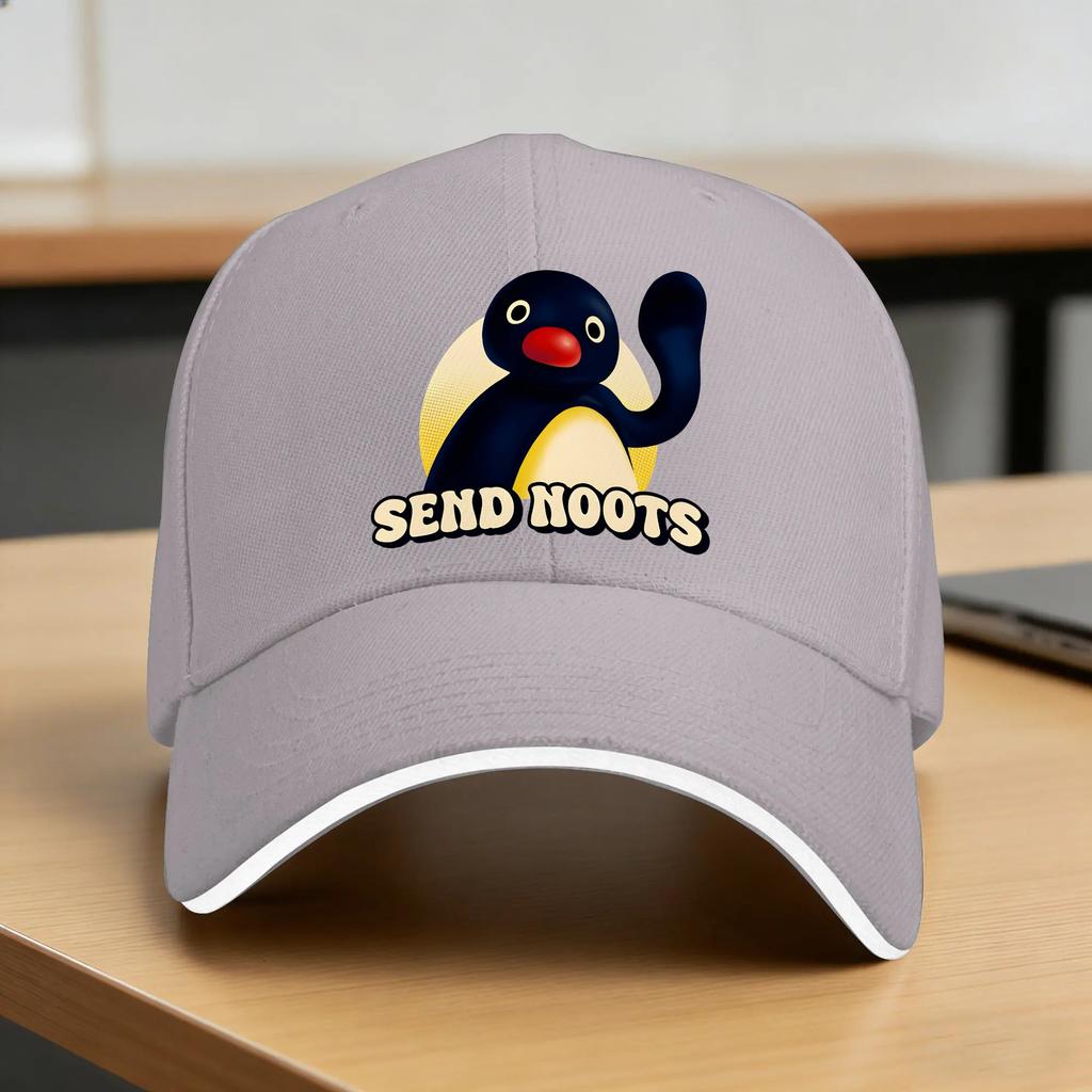 Pingu Send Noots Baseball Cap yk Retro Couple Women Trucker Hat Sun Visor Custom Logo Outdoor Sport Baseball Caps Gift
