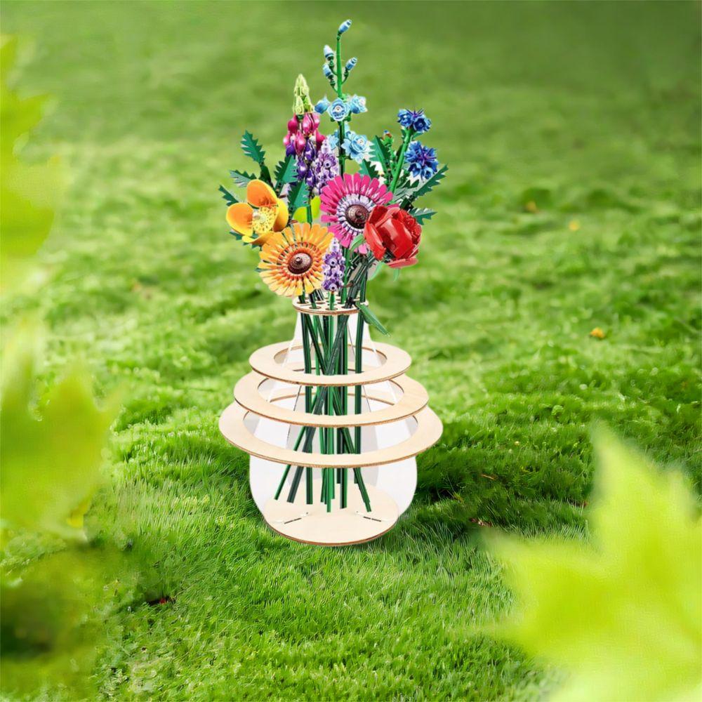 Natural Flower Holder Ornament Wood Craft Plant Display Rack  For Home Living Room