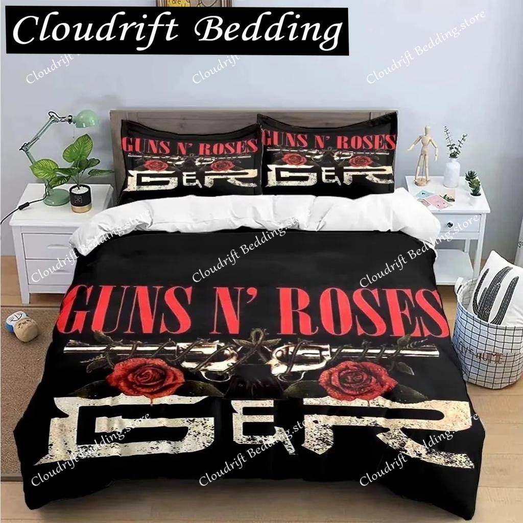 Guns N'roses Band Retro Bedding Sets Exquisite Bed Supplies Set Bed Comforter Luxury Birthday Gift Duvet Cover Set