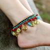 Bohemian Ethnic Beach Fashion Pendant Fringe Anklet Pure Hand Weave For Women Sea Animals Natural Stone Bells Foot Accessories