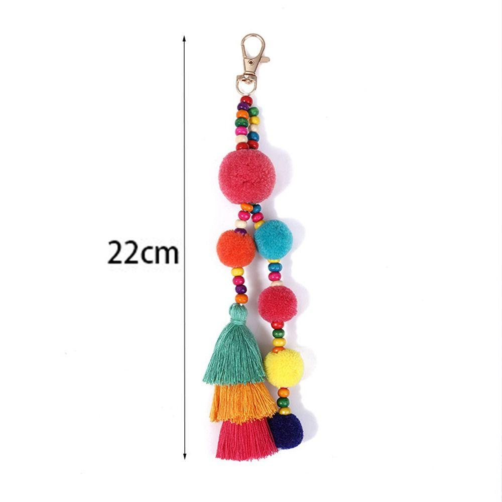 Fluffy Fashion Jewelry Womens Keychain Keyring Bag Pendant Pompom Ball Pendant
