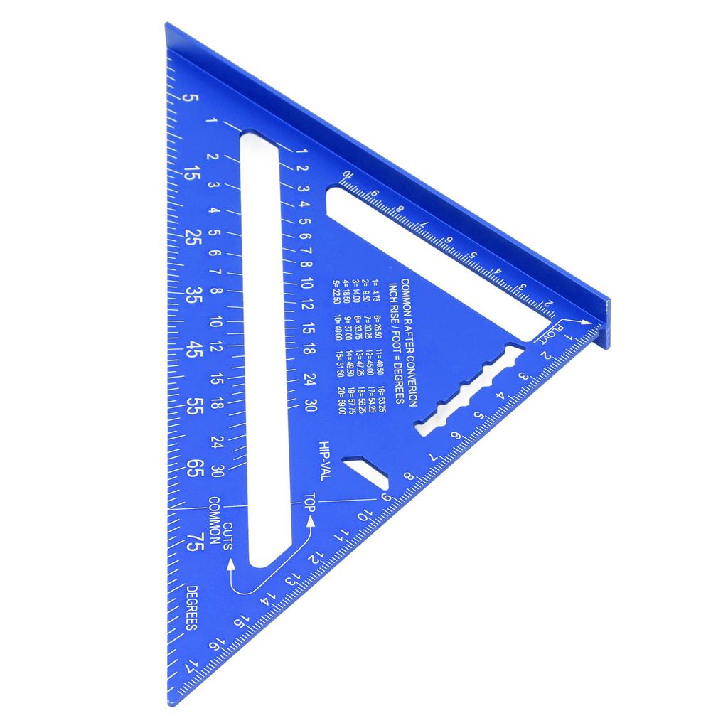 7-дюймовый стропильный угольник из алюминиевого сплава, двойная шкала, 45 90 градусов, треугольная линейка, угломер, плотницкий