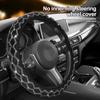 Car Steering Wheel Cover Three-dimensional Anti Slip Steering Cover Bling Rhinestone Comfortable Elastic Band Handle Cover