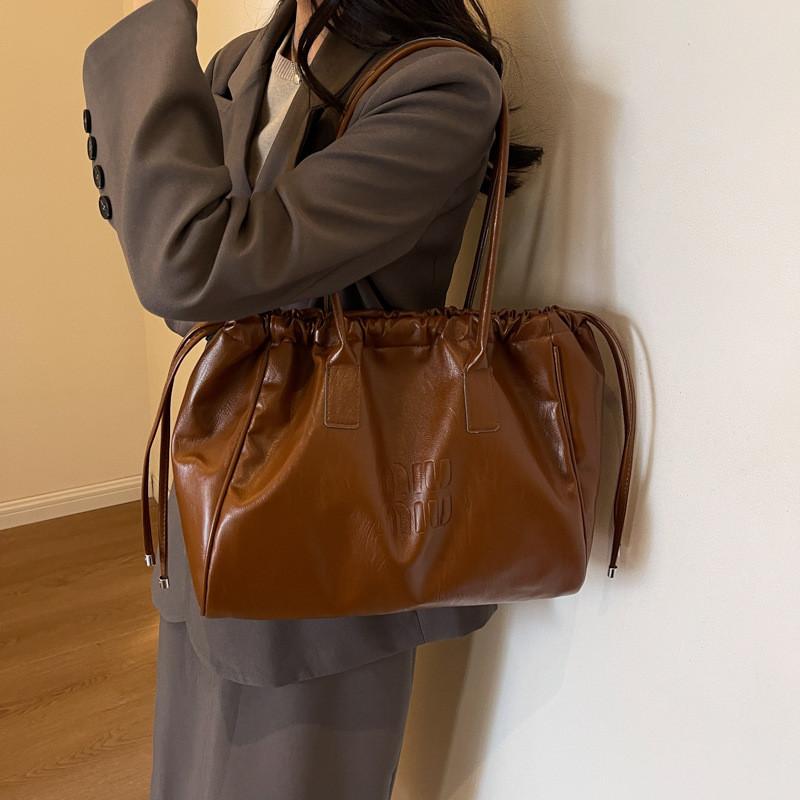 Винтажная однотонная сумка-тоут под мышкой большой вместимости для повседневного использования и путешествий