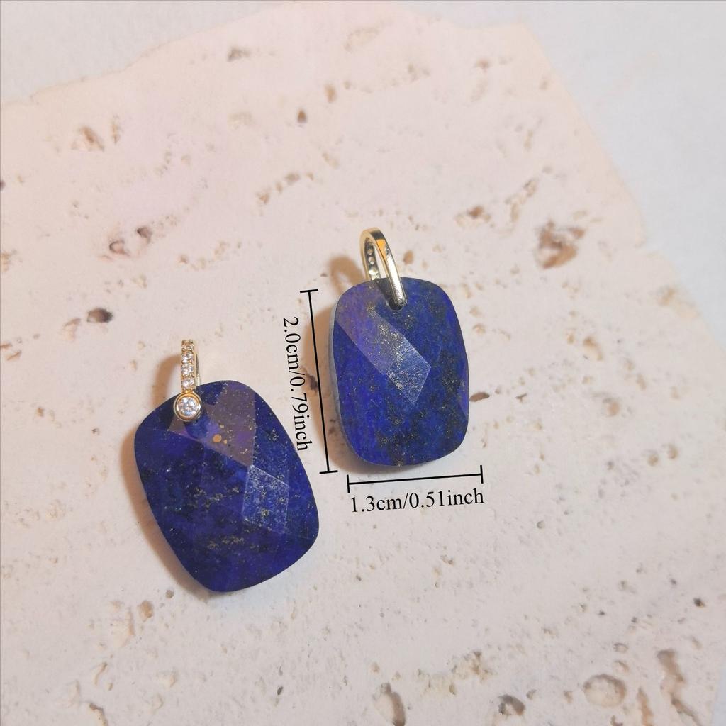 1pc Natural Stone Square Charms Pendant Amethyst Tiger Eye Crystal Pendant for Jewelry Making Earrings DIY Accessories