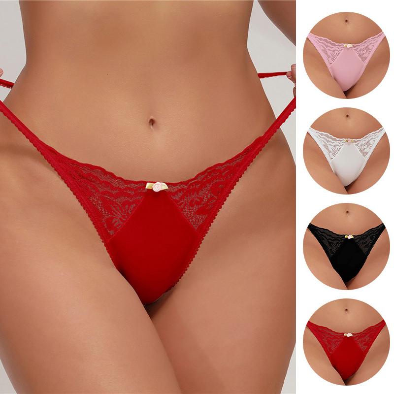 Women The United States Models Ladies Lace Thong Non-Marking Panties Comfortable Simple Europe