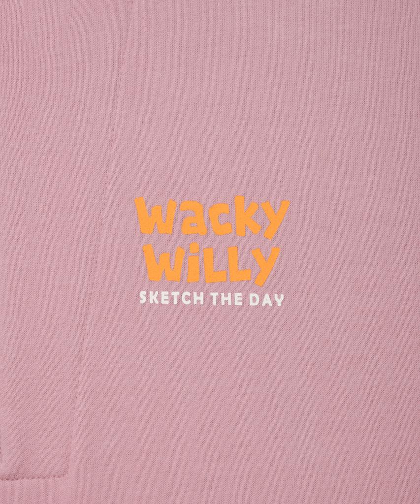 Свитшот WACKY WILLY с молнией до середины, розовый