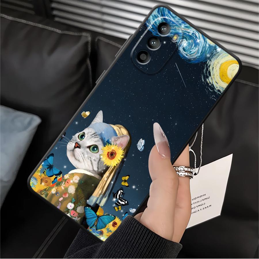 Чехол для телефона для Motorola Moto G22 Edge40 G50 G32 G52 G53 G30 G60s Edge 20 Pro 30 Lite G71 G51 G73 Милый мультяшный кот