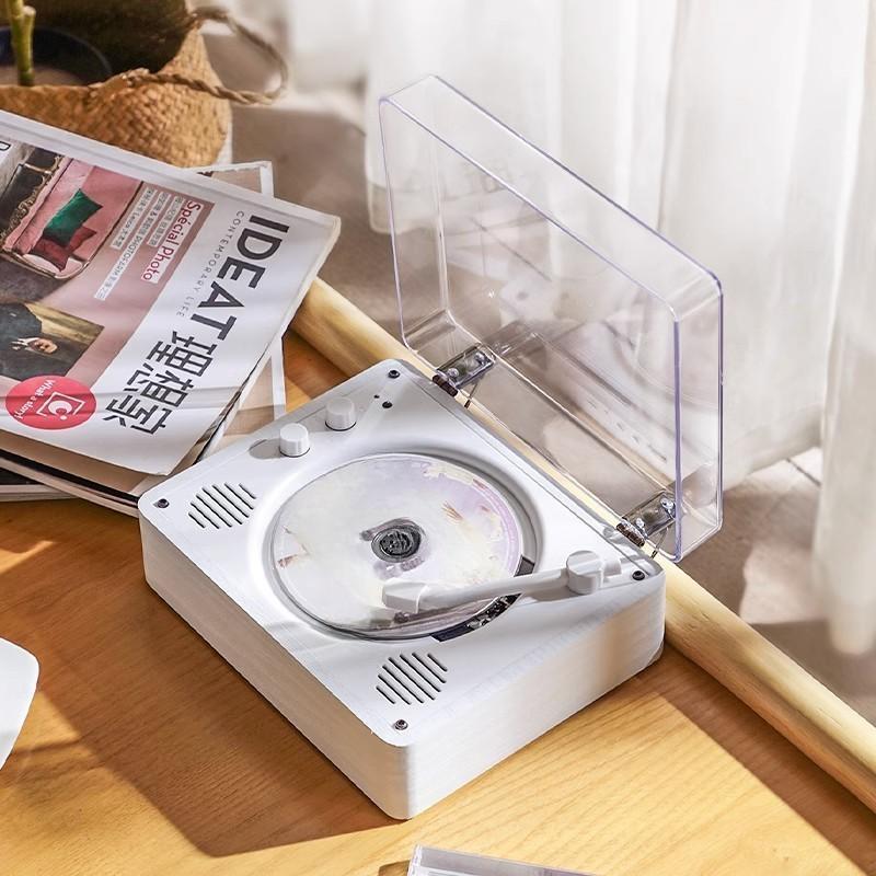 10 Вт 5 В Проигрыватель винила Винтажный CD-плеер для винила Мобильный Bluetooth Большая батарея Акустическая система Стерео Двойной динамик