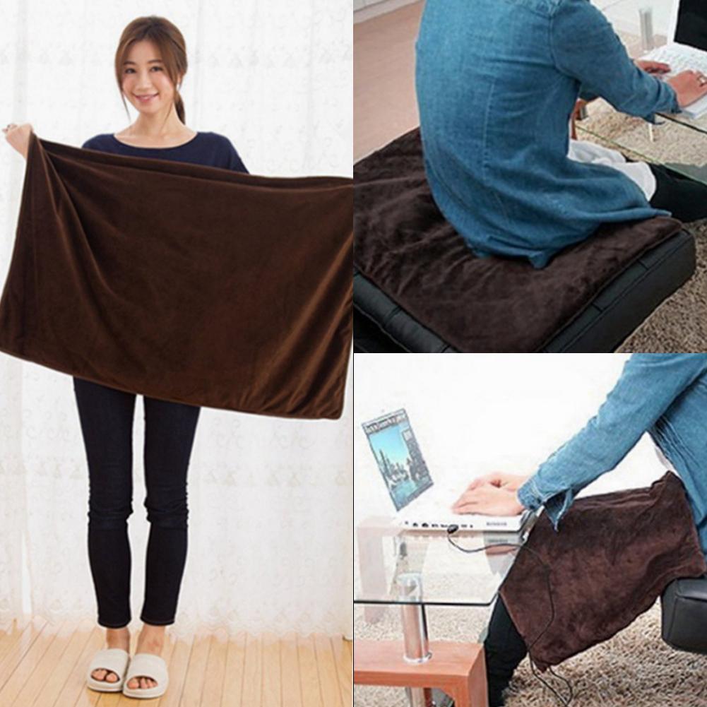 USB-отопление, стираемое в стиральной машине, для дивана-кровати, 3 уровня, портативное электрическое одеяло, зимнее теплое мягкое плюшевое автомобильное покрывало для кемпинга