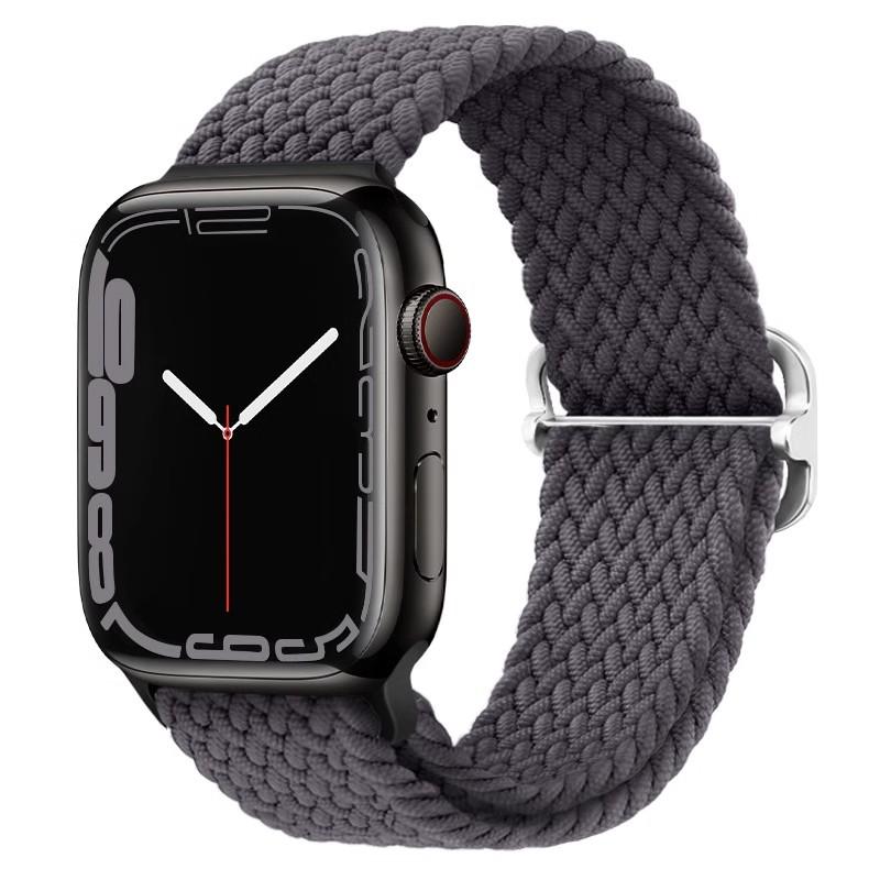 Braided Loop For Apple watch Strap 44mm 40mm 45mm 41mm 42mm 38mm 49mm Elastic Solo bracelet iWatch series 7 se 3 6 Ultra 8 Band