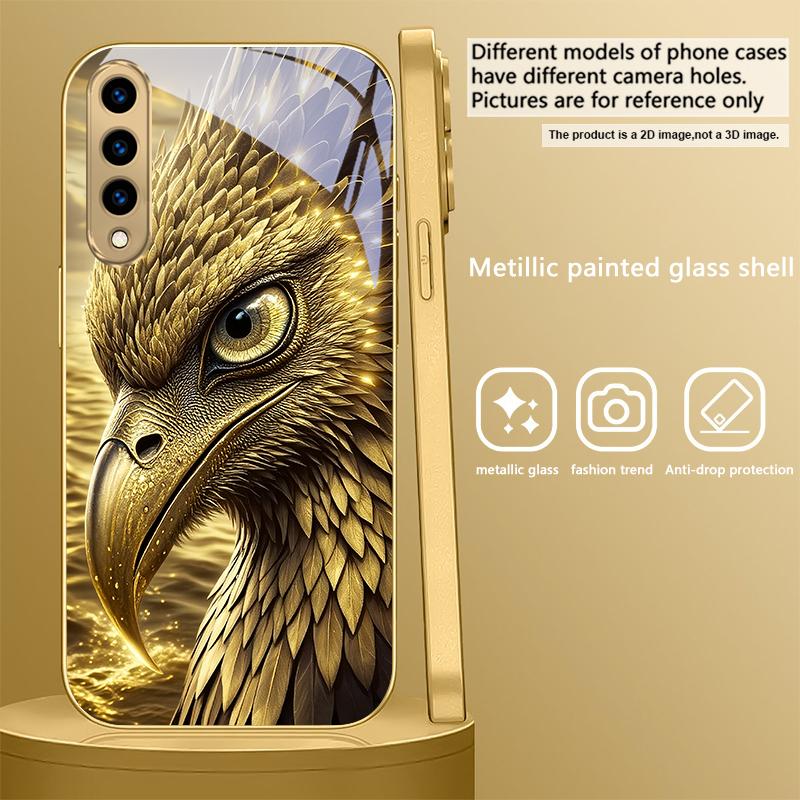 Голова Золотого Орла Для Samsung A 31 32 A33 A34 35 14 A15 13 A16 25 A26 50 52 53 54 55 56 70 71 72 73 Золотой стеклянный чехол для телефона