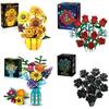 Rose Sunflower Tulip Building Blocks Flower Bouquet Vase Model Bricks Set Home Decoration Kids Educational Toys Holiday Gifts
