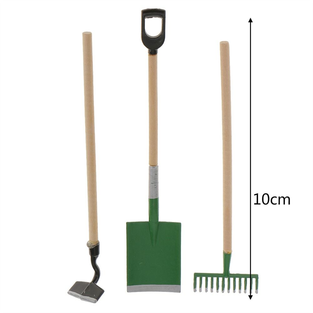 Play Farming Tools Dollhouse Miniature Shovel Hoe and Pitchfork Simulation Shovel Farming Tools