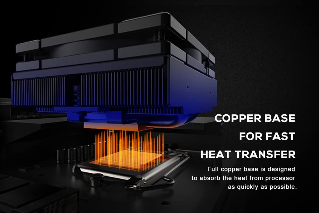 47mm Height Thin CPU Cooler 4 Heat Pipes CPU Air Cooler for Small Form Factor Builds 92x92x15mm Slim Fan Compatible with Intel ID-COOLING IS-47-XT