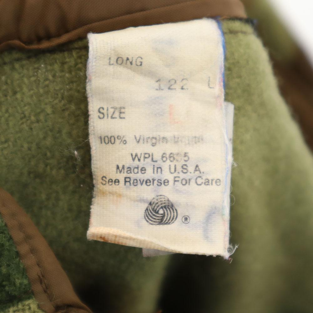 VINTAGE 70s 80s Made in USA Camouflage Pattern Long sleeve Wool shirt Men's Used