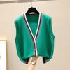 Коллекция весна и осень цветной безрукавный вязаный кардиган женская универсальная майка жилет