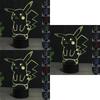 Светодиодная 3D-лампа Пикачу из Pokemon Go Премиум-качества с 7 яркими цветами и сенсорным переключателем