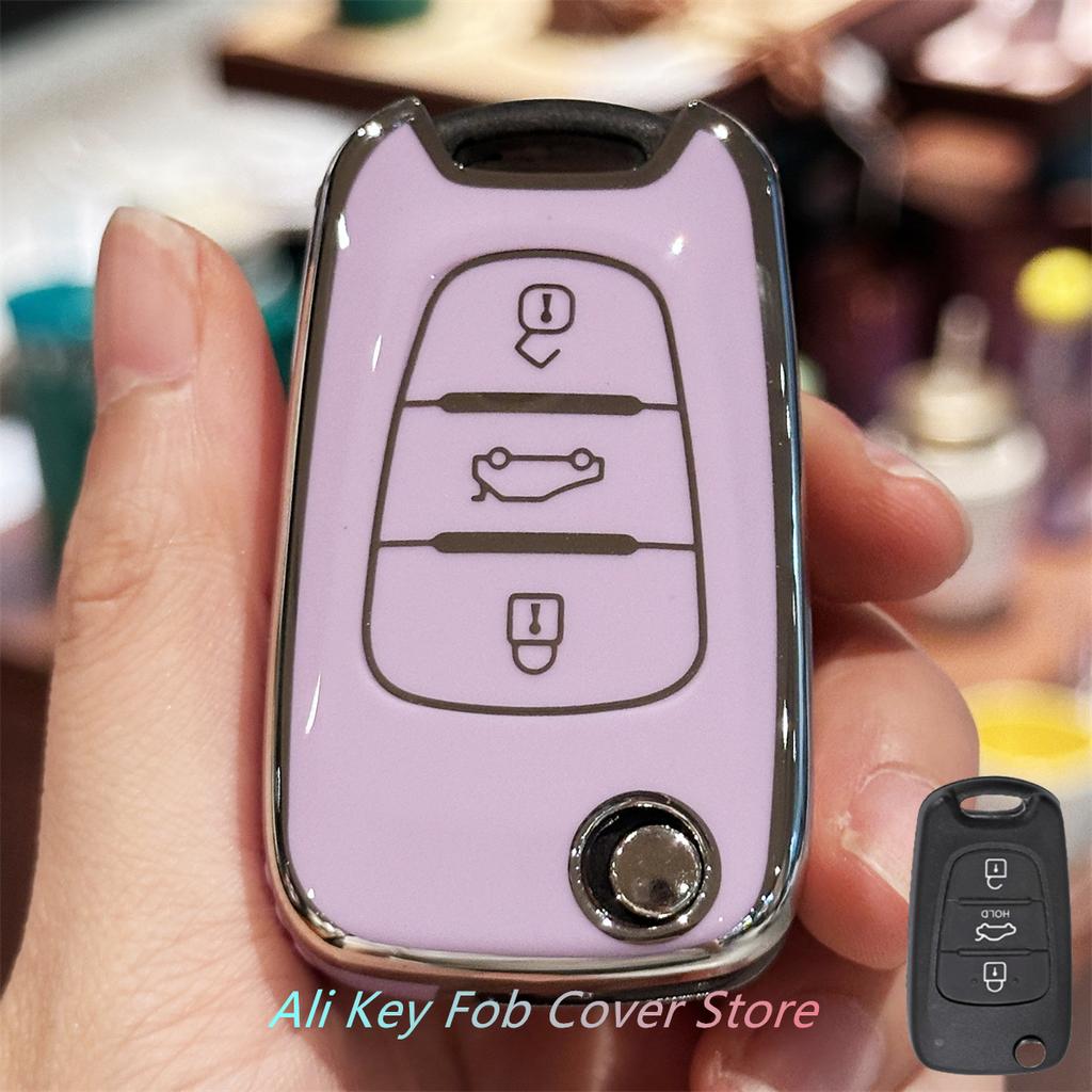 Key Fob Cover with Keychain Lanyard for Hyundai I10 I20 Ix20 I30 Ix35 for Kia Ceed Soul Sportage Venga