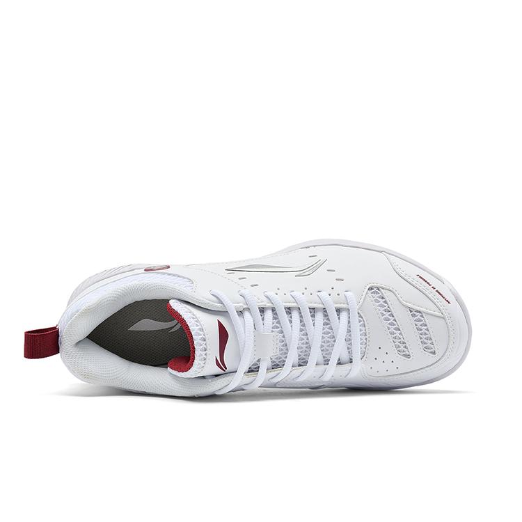 Li Ning Кроссовок Ракета 2.0 Амортизация Скользкая Устойчивость к Истиранию Низкие Бадминтонные Кроссовки Унисекс Белый Красный AYTU049-2
