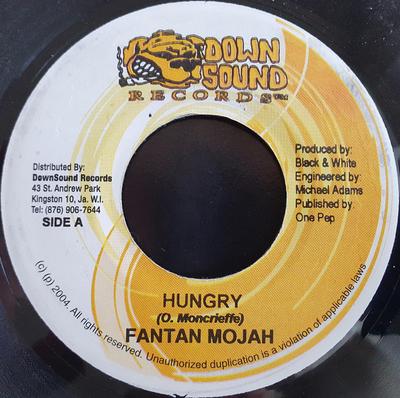 7-дюймовая пластинка FANTAN MOJAH - Hungry NONE Down Sound Reco Ямайка Регги, Ска и Даб Б/У