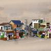 Japanese Street View Bricks Shop LED Japanese Steamed Bun House Architecture Building BlocksToys