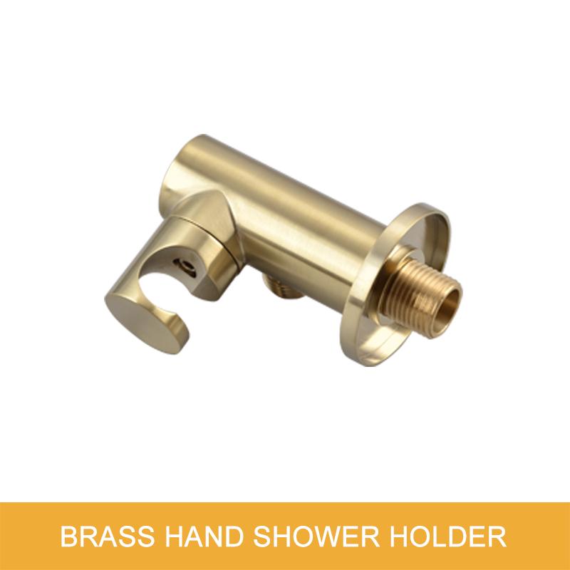 Круглая латунная ручная душевая головка с отделкой из матового золота, душевой комплект, регулируемый настенный держатель, ручной водосберегающий комплект для душа в ванной