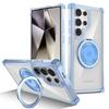 Чехол с подушками безопасности, регулируемой магнитной подставкой для Samsung Galaxy S26 S25 S24 S23 Ultra Plus, прозрачный, устойчивый к пожелтению
