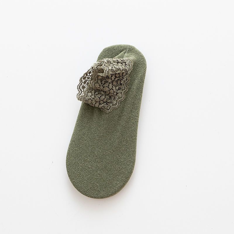 Lace Ankle Socks Non-slip Floor Socks Women's Autumn Winter Thickened Warm Fleece Socks
