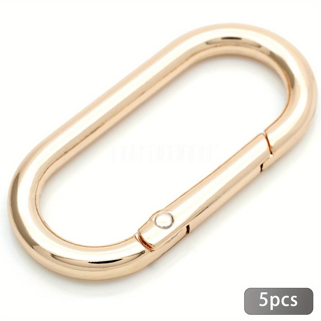 5 шт. Овальные пружинные кольца-клипсы, Открывающееся О-образное кольцо-карабин для брелоков, Застежка-пряжка, Рюкзаков, Кошелька, Ключей, Ремешка для сумки
