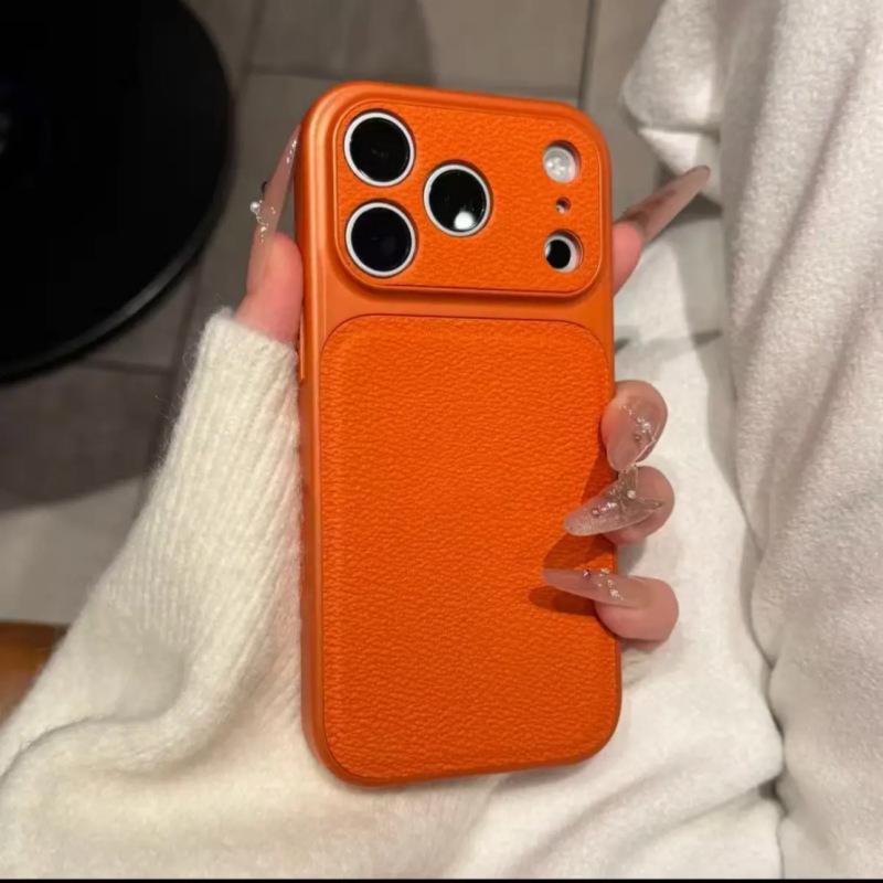 Autumn/Winter Lychee Texture Phone Case for iPhone 17 Pro Max, 16, and 15