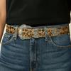 Pu Leather Gothic Leopard Belt Hip Hop Waistband Vintage Pin Buckle Belt  Jeans Accessories
