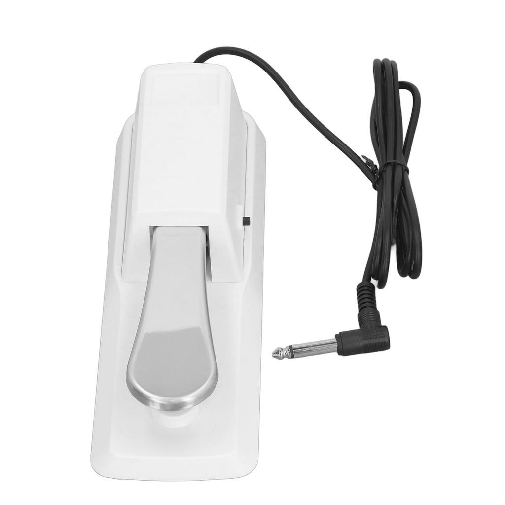 Sustain Foot Pedal Universal Keyboard Foot Pedal 6.35mm Connector Piano Foot Pedal Switch for Control White
