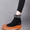 New Soft Leather Low-heeled Small Short Boots Velvet Autumn and Winter Fluffy Shoes Round Head Suede Matte Leather and Ankle Boots