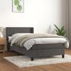 3130806 vidaXL Divan Bed and Mattress Dark Grey 80x200 Cm Velvet