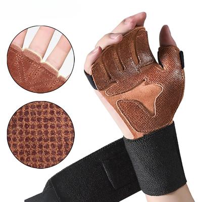 Перчатки для тяжелой атлетики из коровьей кожи с вентиляцией, мужские и женские, перчатки для тренировок в спортзале, фитнеса, тяжелой атлетики, подтягиваний, защиты ладоней