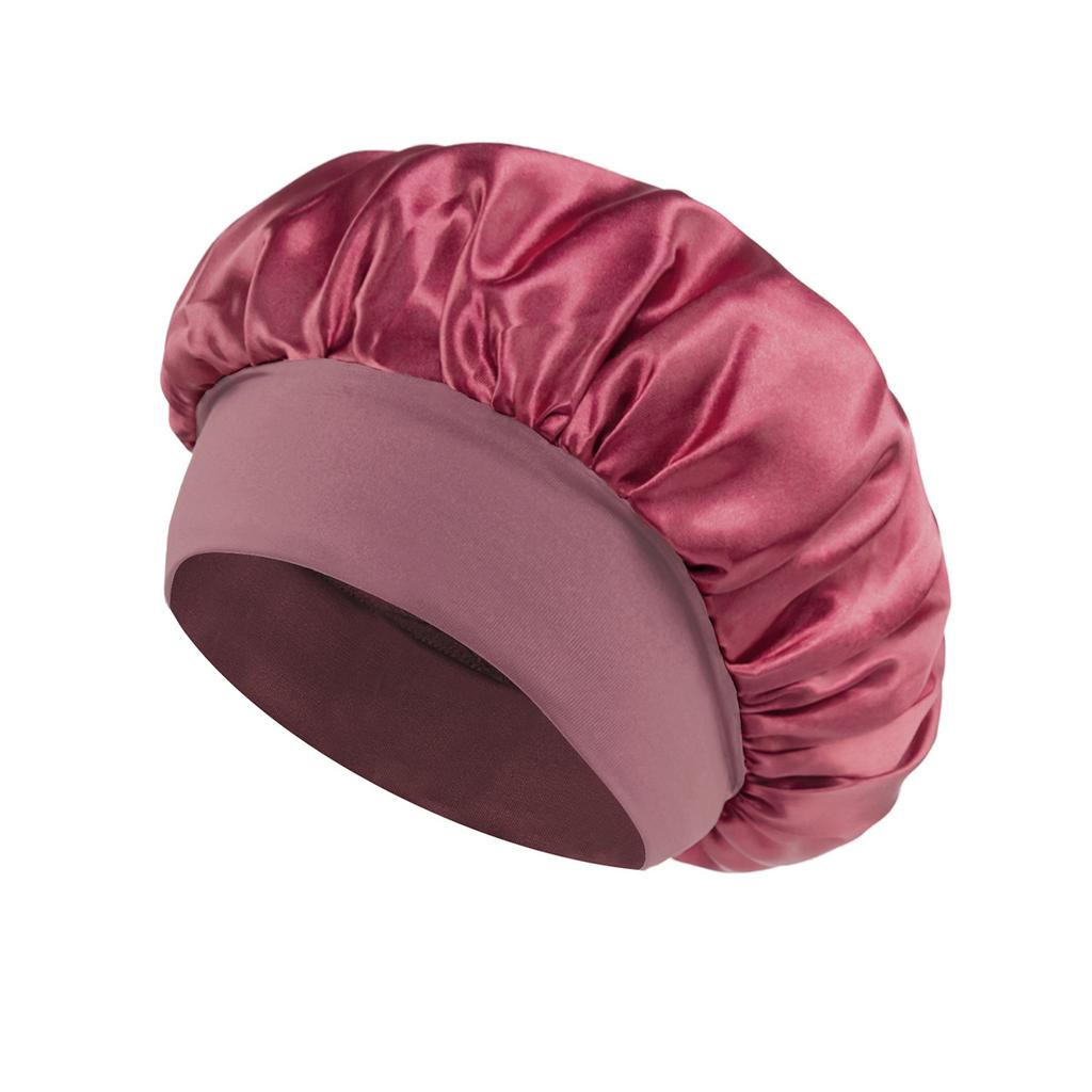 Satin Bonnet Hair Bonnet for Sleeping Silk Bonnets Women Solid Solid Wide-brimmed Sleeping Hat with Elastic Soft Band Hair Care