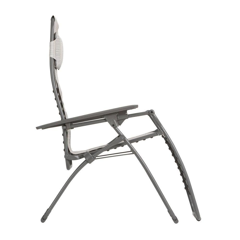 Lafuma Recliner FUTURA Light Gray Galet LFM3113 9718 Outdoor Chair Camping Sauna Totoi Chair Balcony Original Recliner Chair Made In France 5 Year