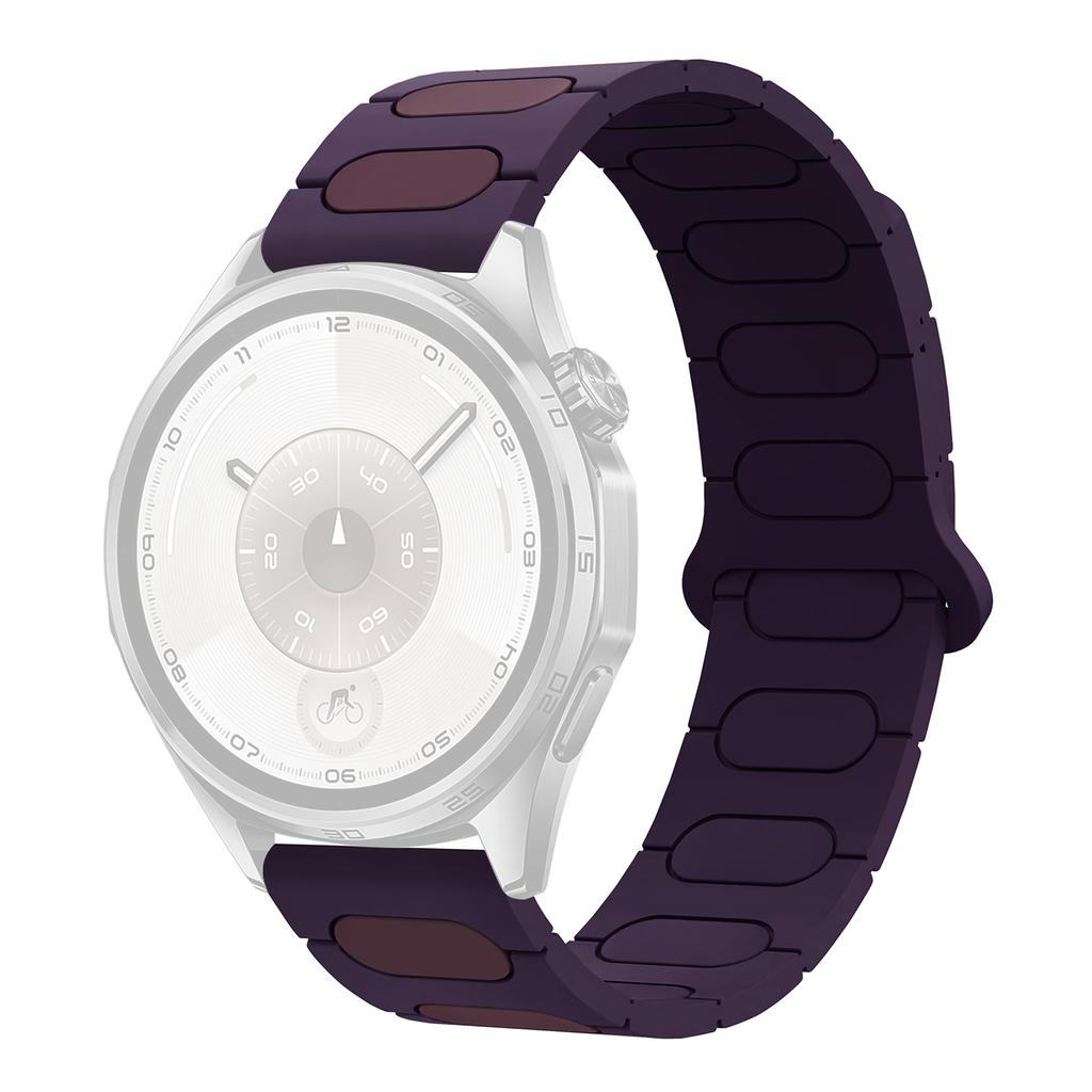 Магнитный ремешок 22 мм овального дизайна для Huawei Watch GT 6 Pro 46 мм/Oppo Watch X/X2/4 Pro Силиконовый ремешок для часов Двухцветный
