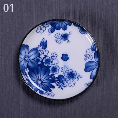 1 шт., коврик для чайной чашки в китайском стиле, бытовой синий и белый фарфоровый керамический коврик для чашки