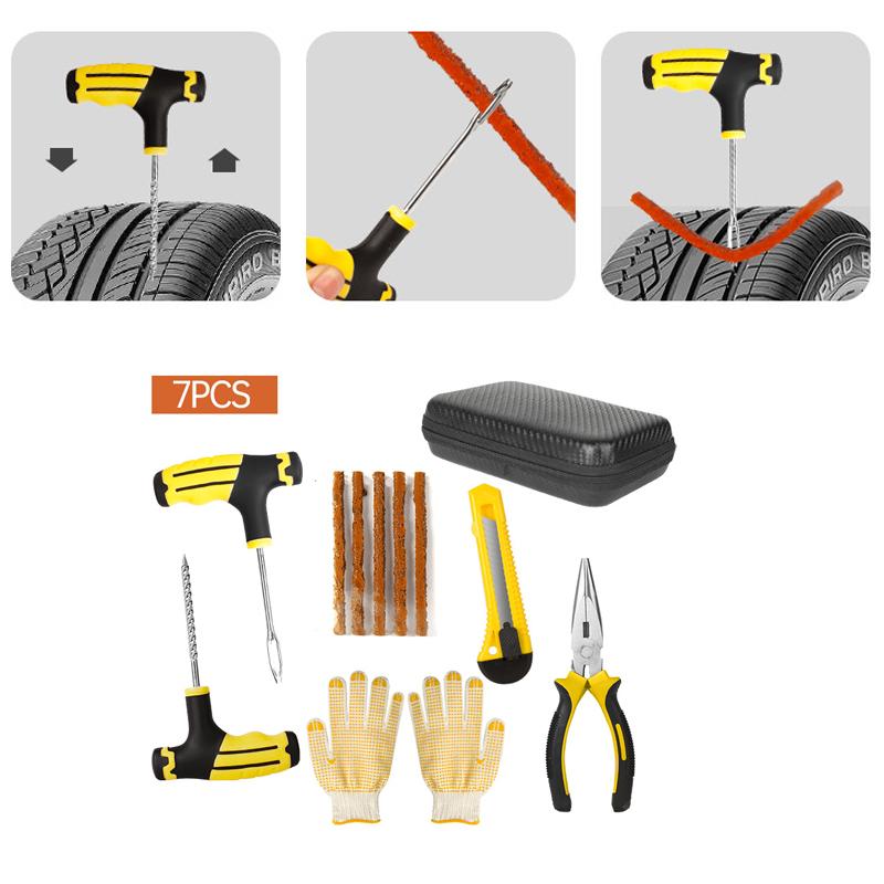 47шт. Комплект для ремонта шин, быстрый ремонт шин, вакуумный универсальный ремонт шин для мотоциклов, аварийный ремонт для автомобилей, грузовиков, мотоциклов